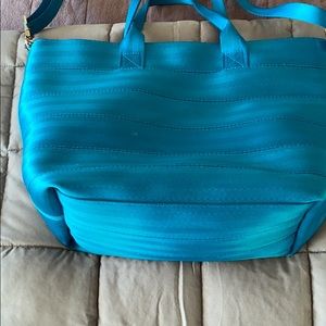 This purse is made out of seatbelts!